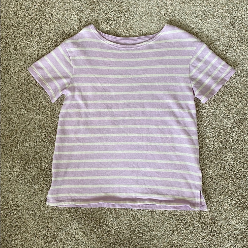 Lavender and White Striped Tee